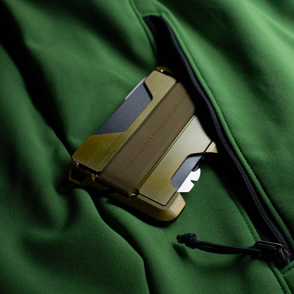 Dango T01 Tactical portafoglio alluminio Moss Green 12 carte RFID