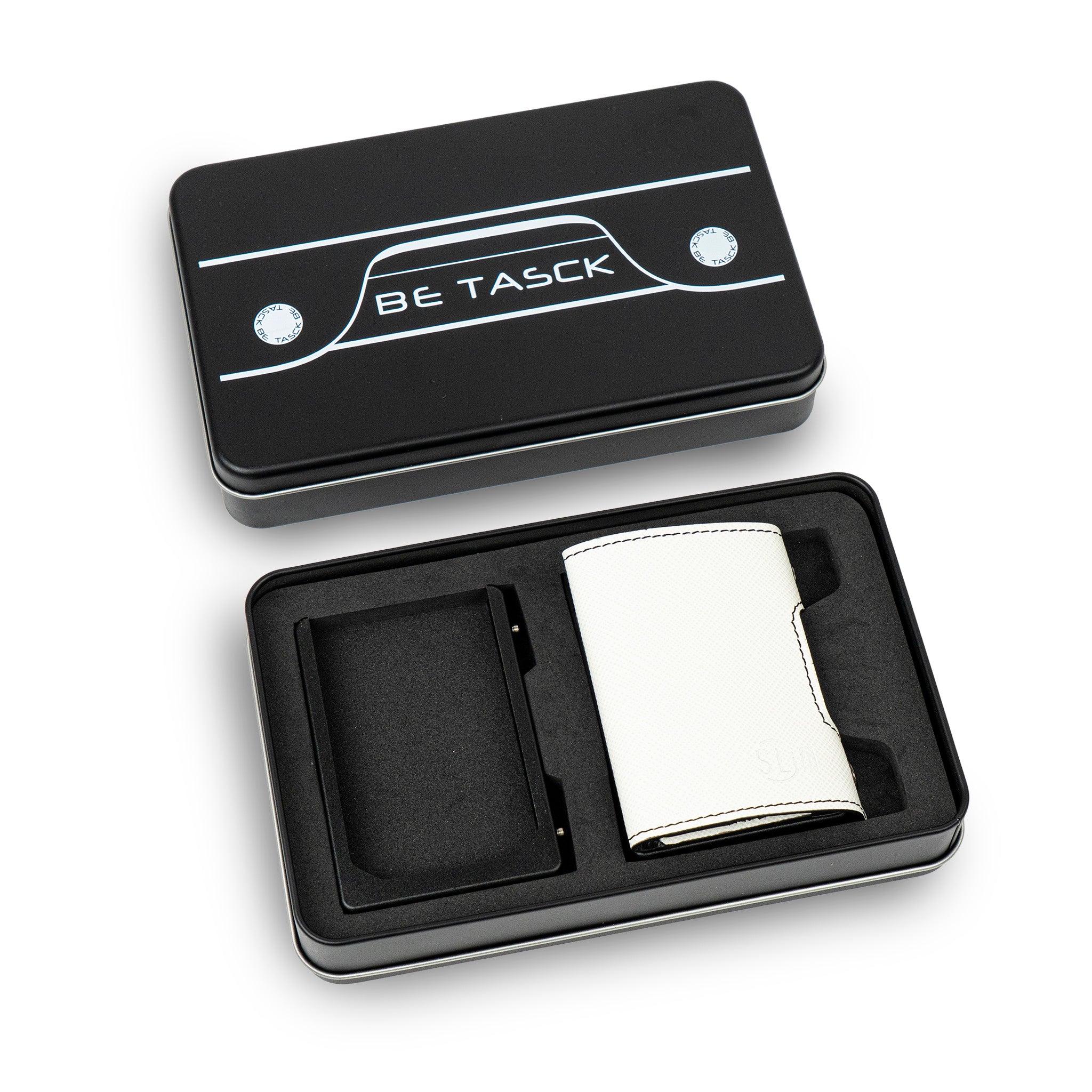 SLim Be Tasck Saffiano Bianco Nero Frame Nero