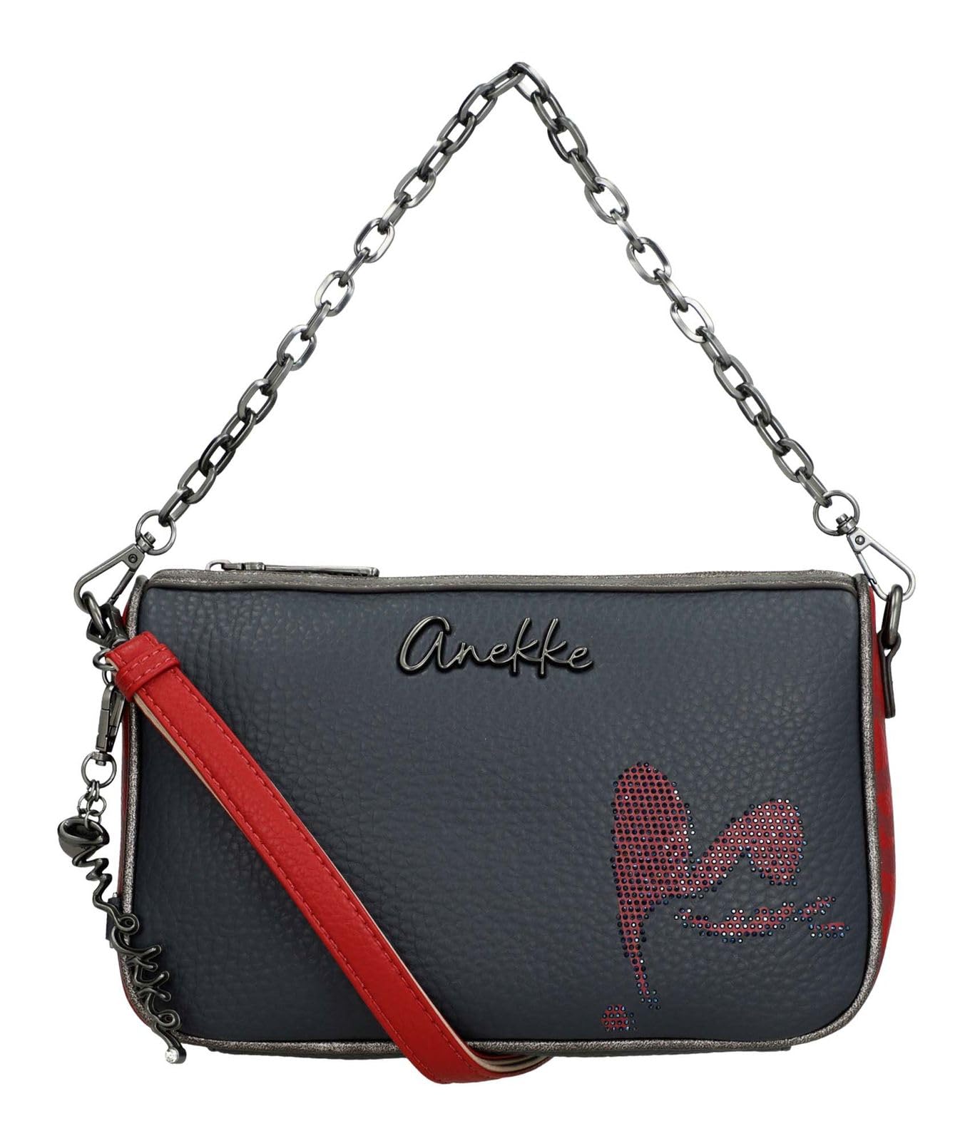 Anekke Essentials Borsa a Tracolla Blu Marino Stampa Fiori