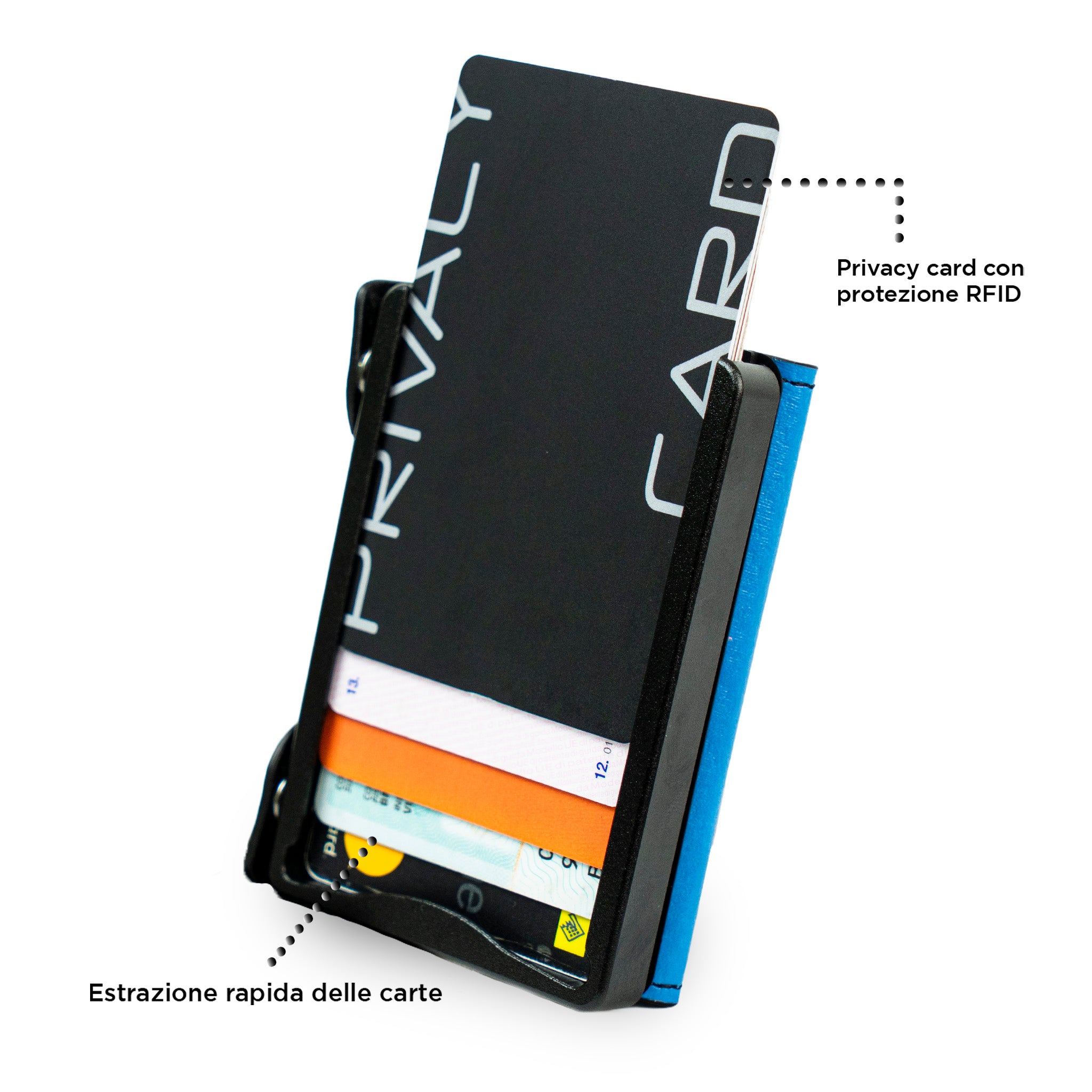 SLim Be Tasck Carbon Portafoglio Frame Azzurro compatto RFID