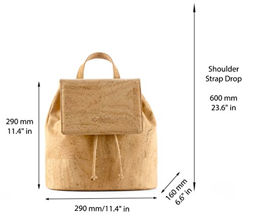 Corkor Bags Zaino in Sughero Marrone Chiaro Vegan