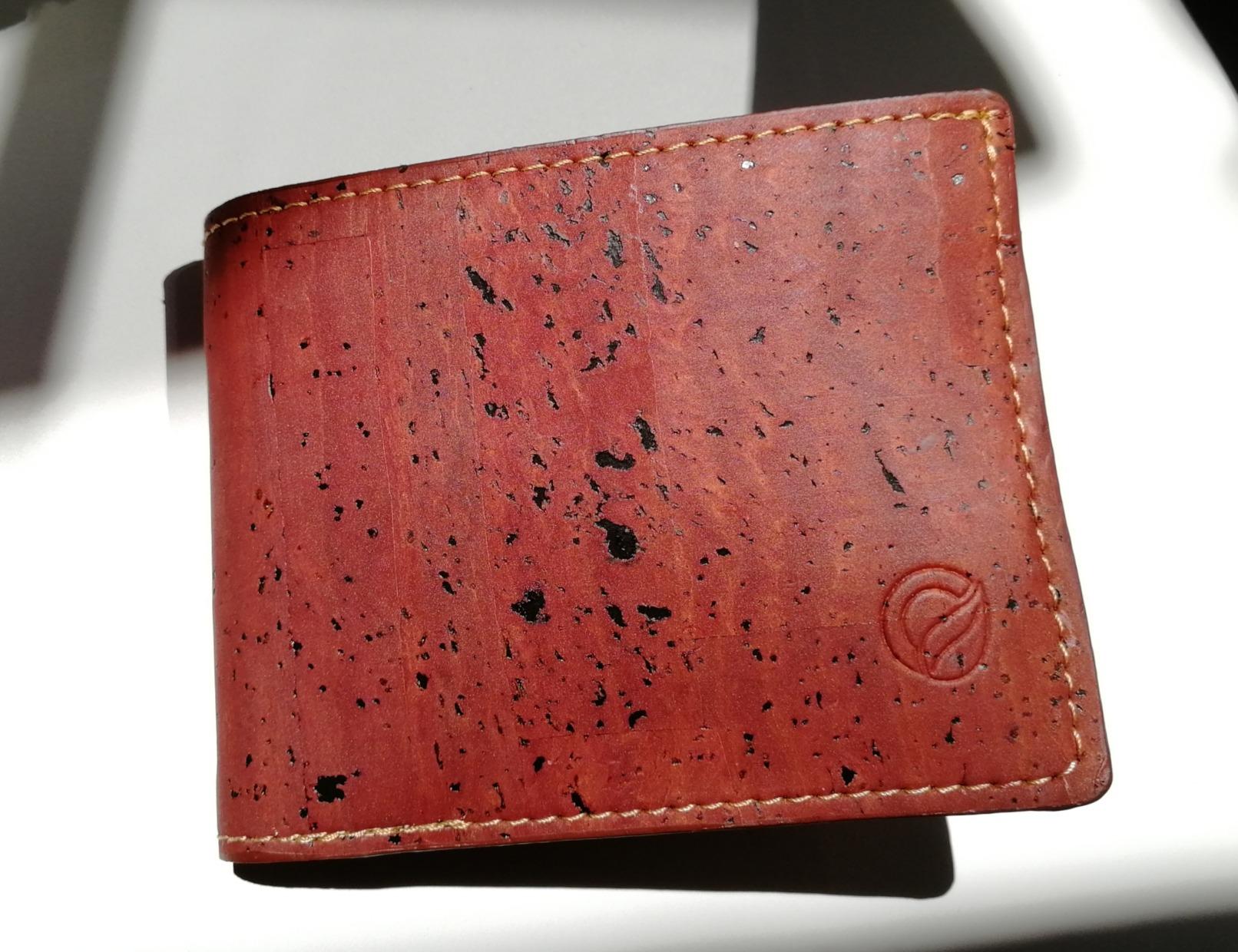Corkor portafoglio uomo sughero RFID marrone con monete