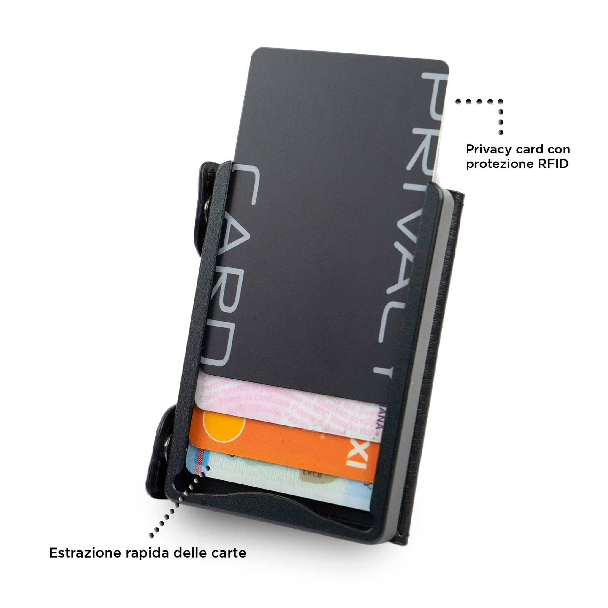 SLim Be Tasck Portacarte Carbon Nero Frame Nero