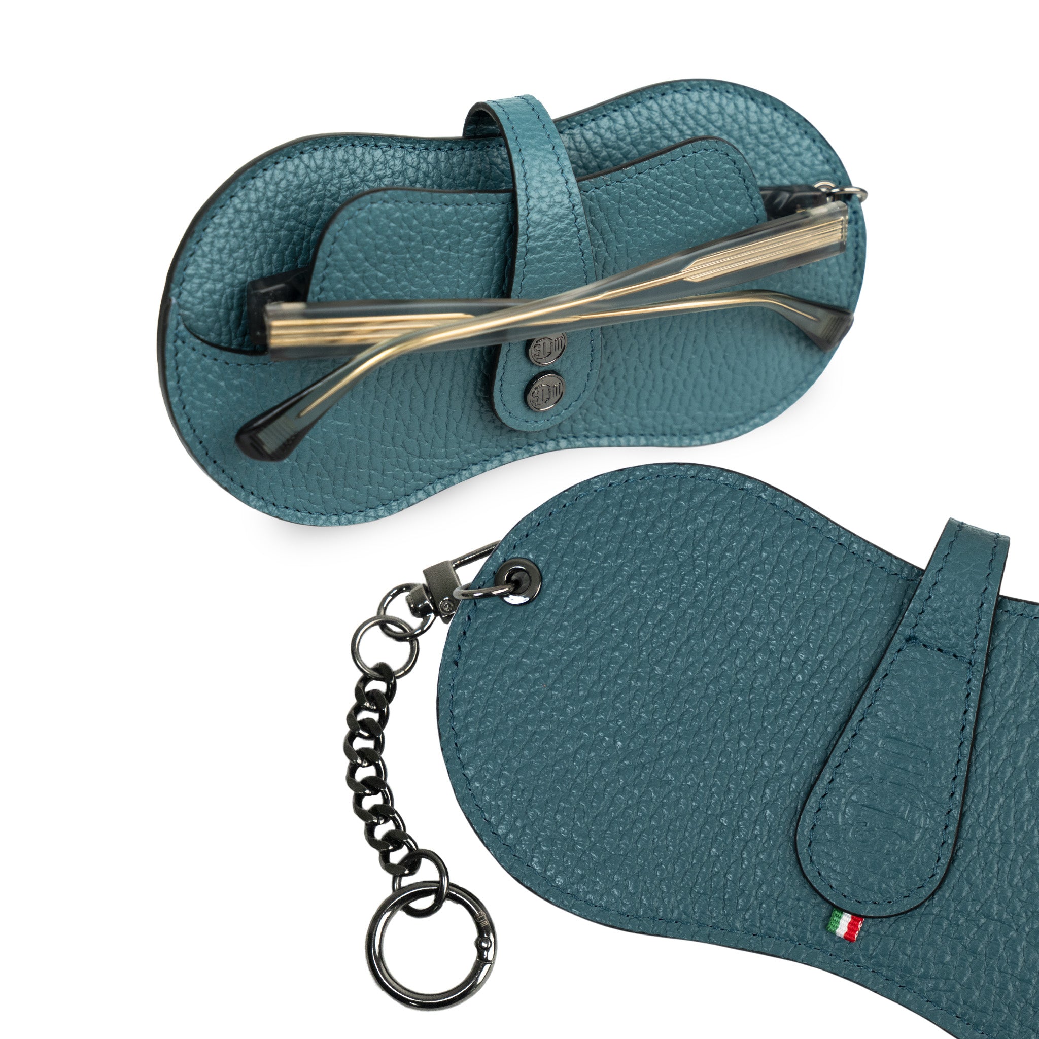 SLim Vision Bottalato Petrolio portaocchiali pelle