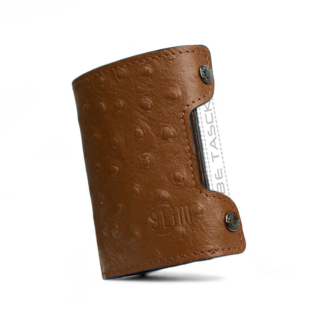 SLim Cover Be Tasck Struzzo Portacarte Marrone