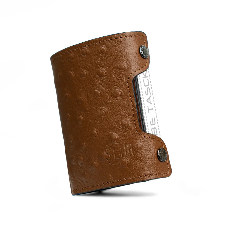 SLim Cover Be Tasck Struzzo Portacarte Marrone