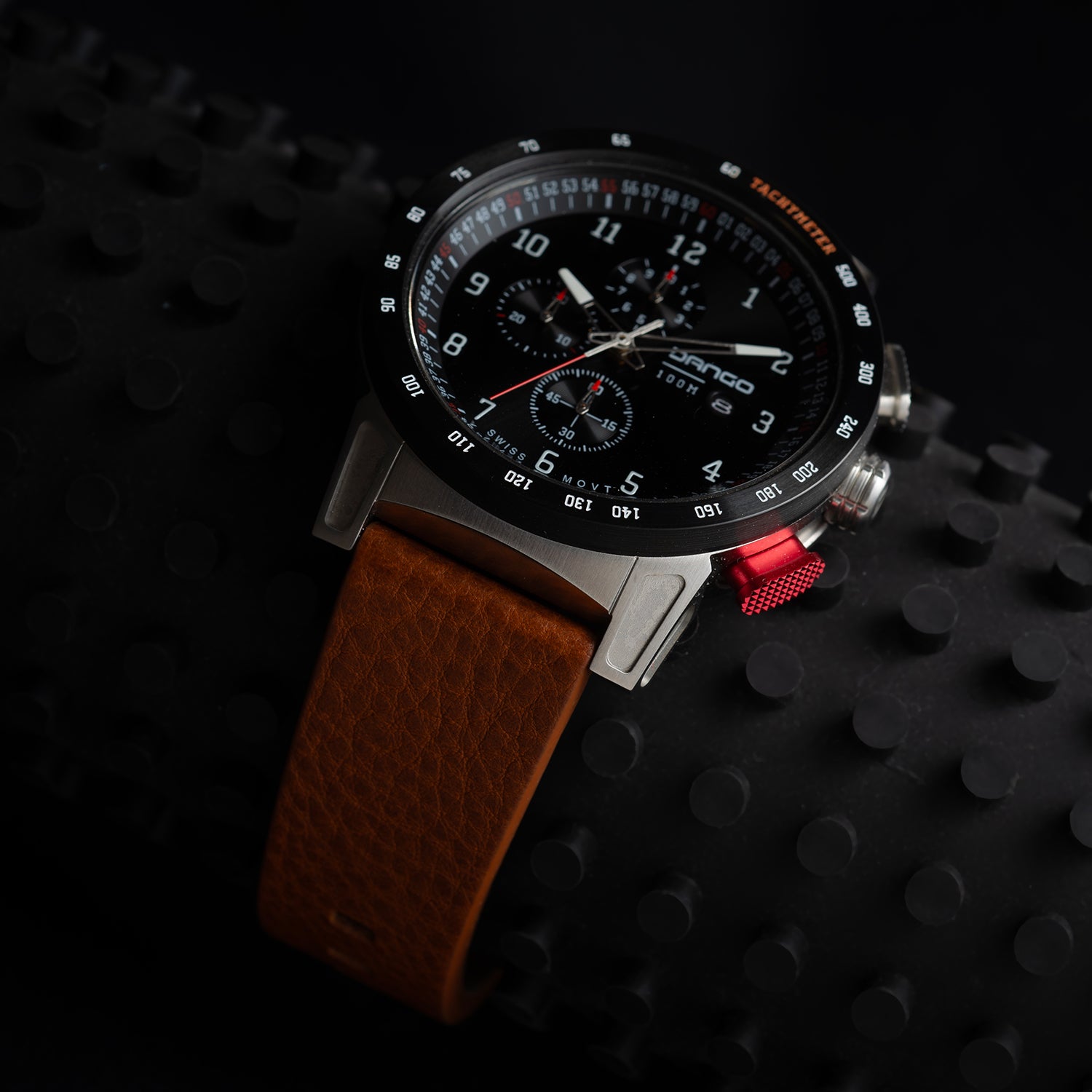 Dango CR-01 orologio cronografo pelle marrone