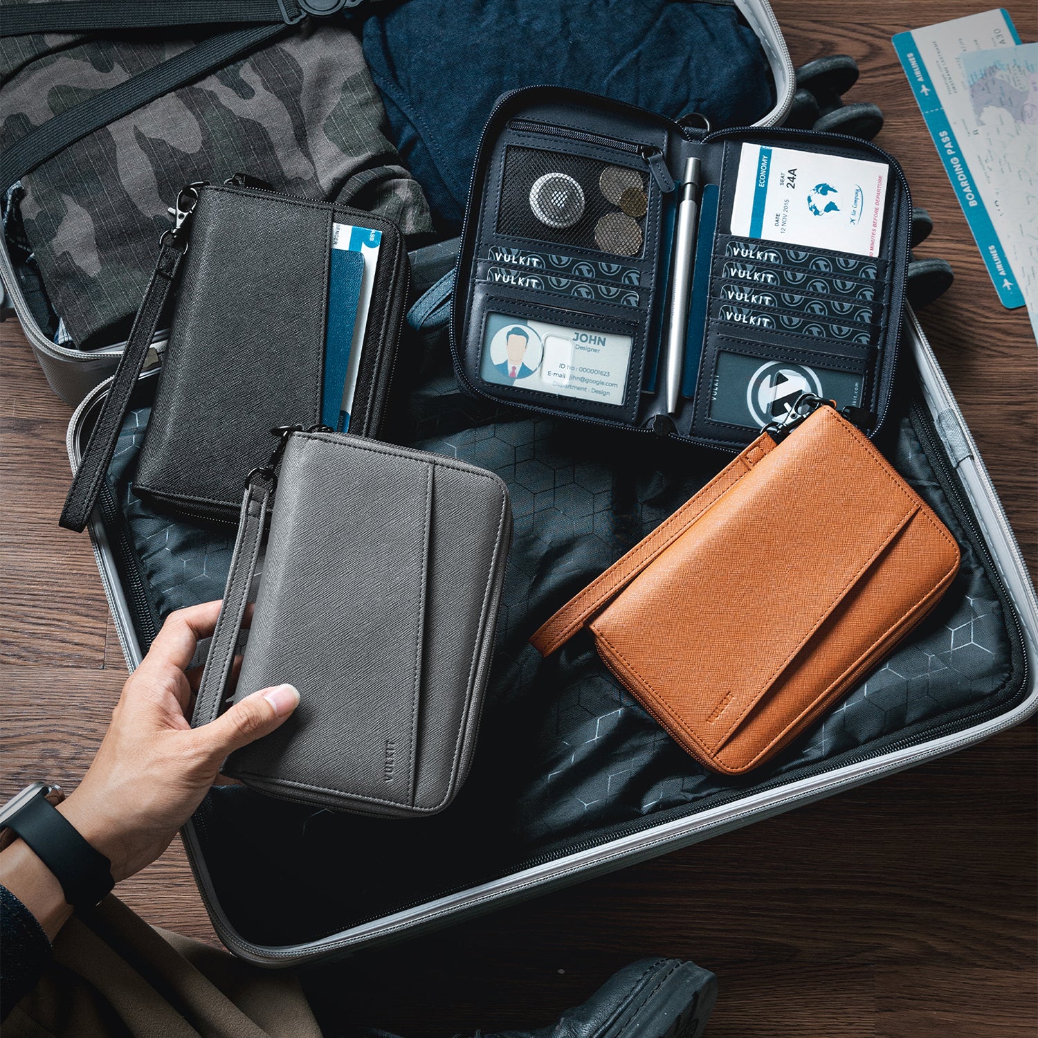 VULKIT VPW112 Portapassaporto Nero RFID da Viaggio