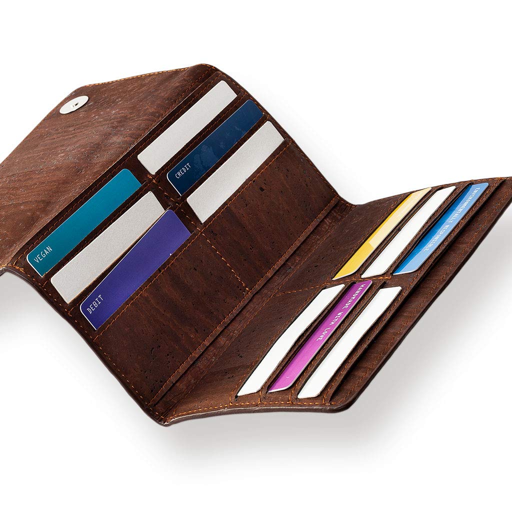 Corkor Wallets Portafoglio Marrone 12 Carte RFID