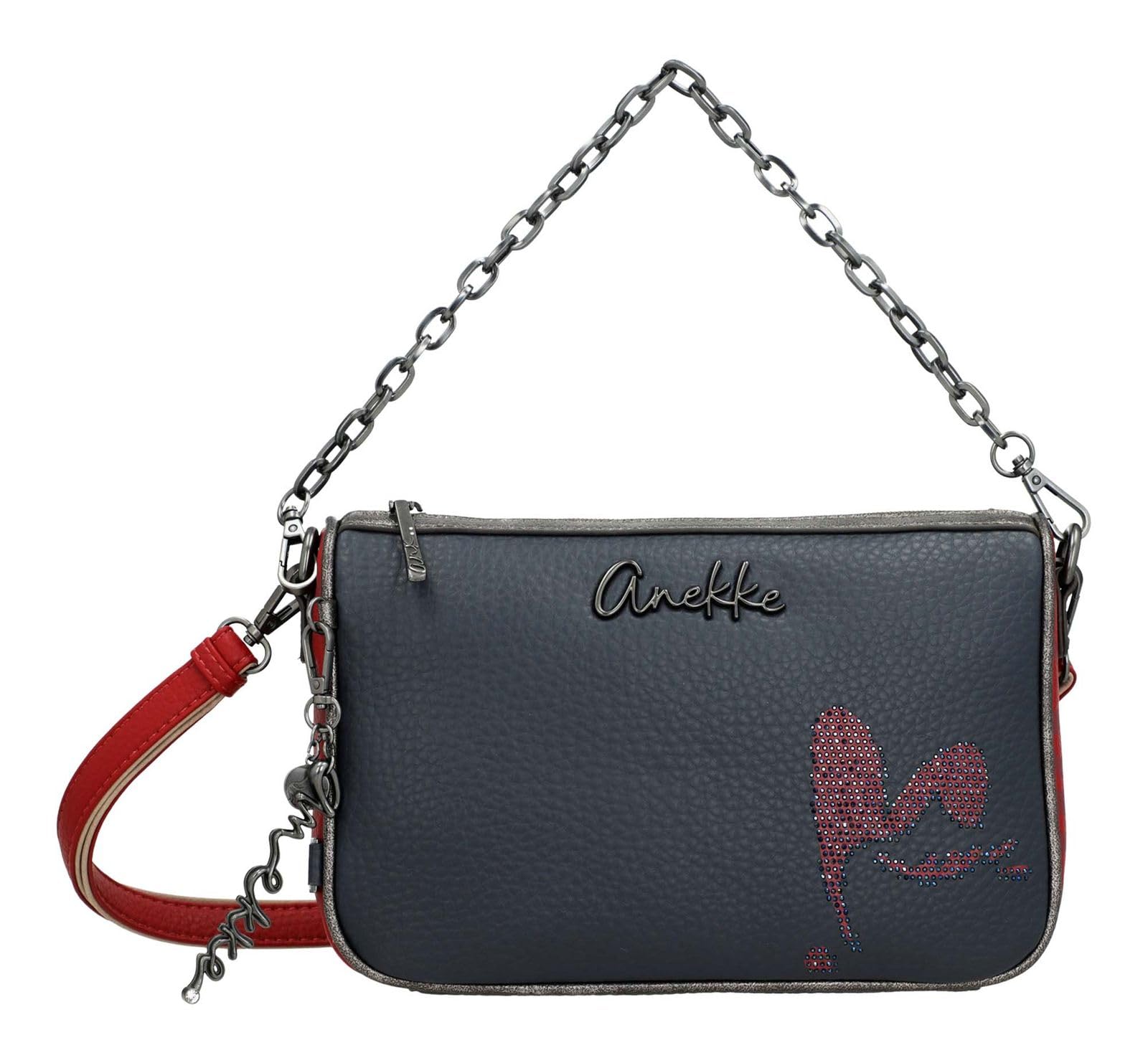 Anekke Essentials Borsa a Tracolla Blu Marino Stampa Fiori