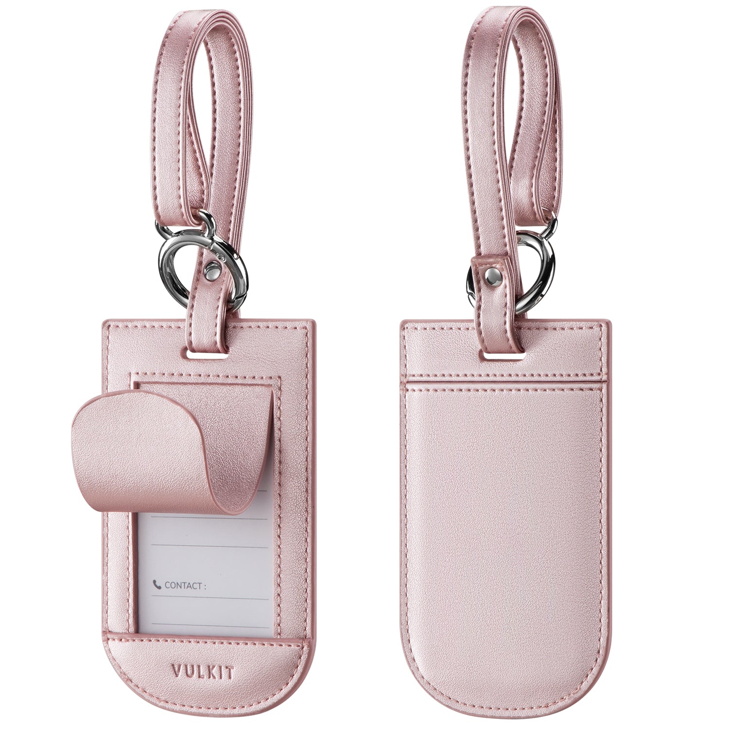 VULKIT Travel Gear VLT100 etichette bagaglio pelle rosa 2 pezzi