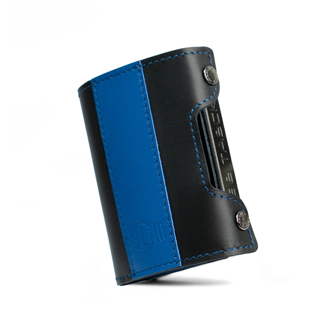 SLim Be Tasck Bicolor Neroblu portafoglio pelle compatto