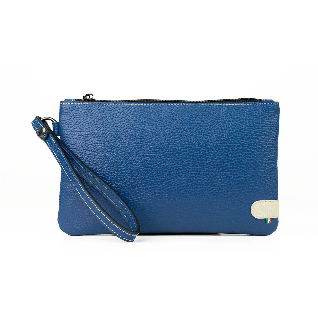 SLim Pochette Polsiera pelle crazy sabbia clutch compatta