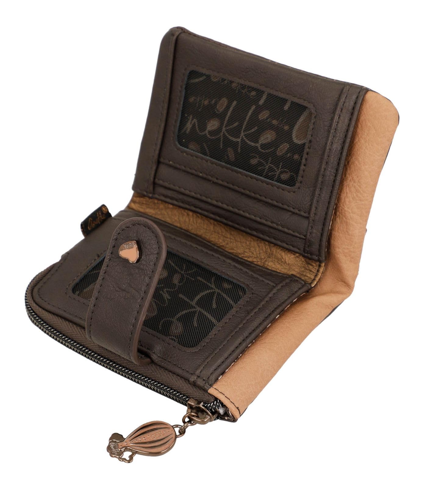 Anekke Voyage Portafoglio piccolo RFID morbido anti-RFID