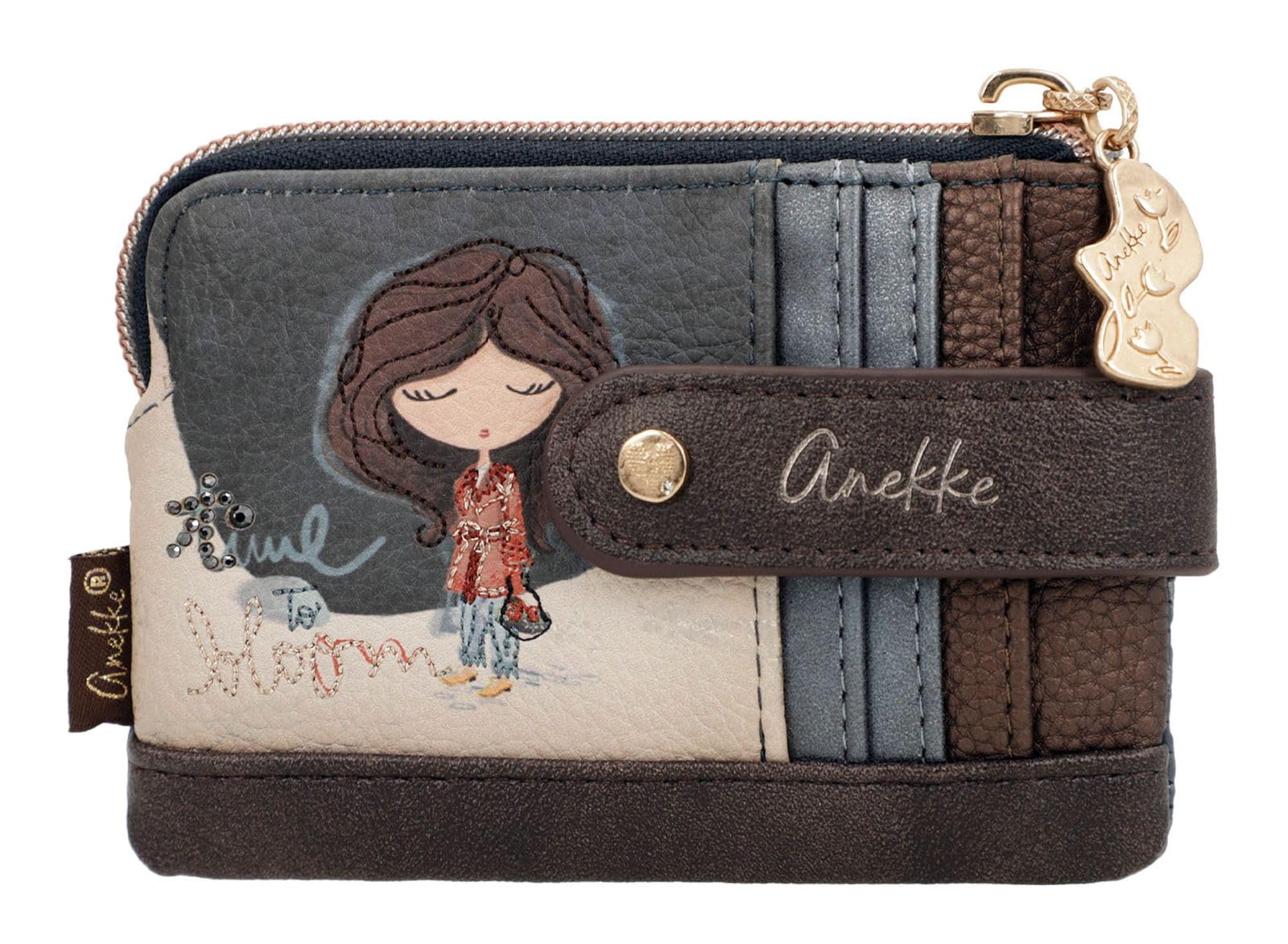 Anekke Tulip Portacarte slim donna con cerniera