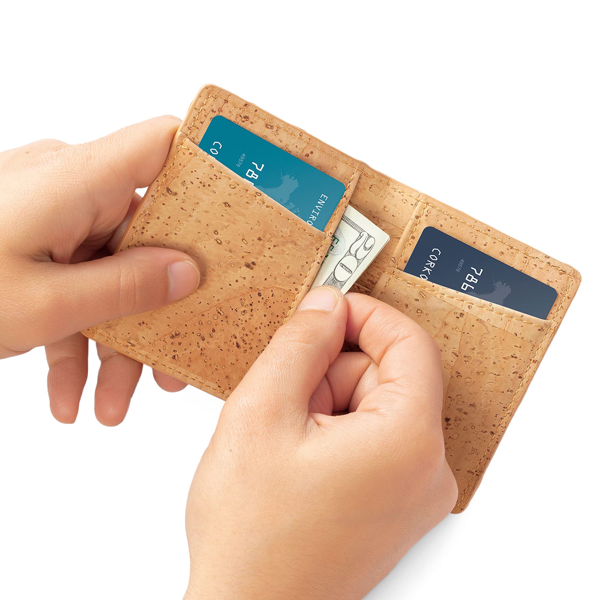 Corkor Wallets Portafoglio Sughero RFID Marrone Chiaro