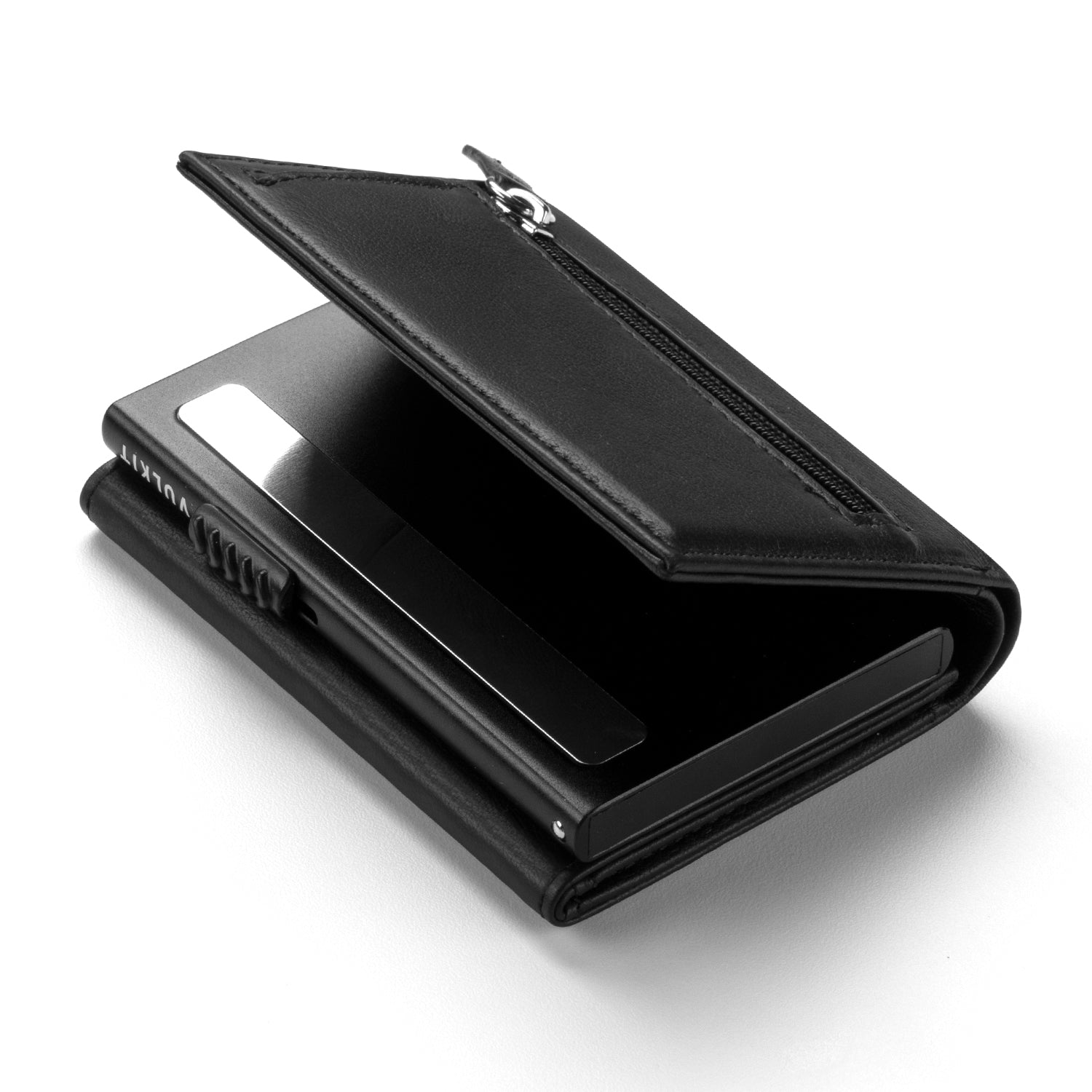 VULKIT Pop Up VC302P portafoglio pelle nero con cerniera