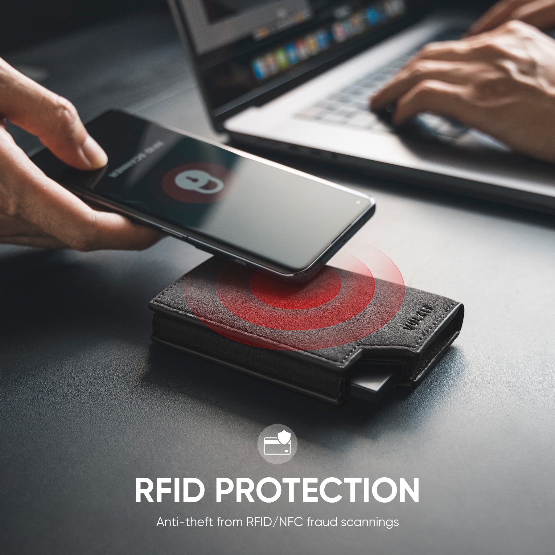 VULKIT Alcantara VC402A portacarte Espresso RFID