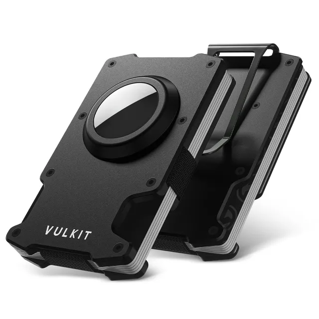 VULKIT VCL400 Portafoglio Slim AirTag Money Clip Nero