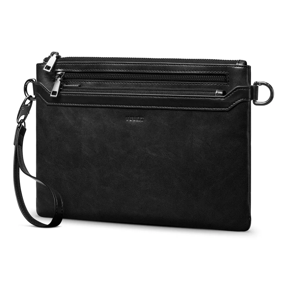 VULKIT VB110 Clutch Pelle Whiskey Tan RFID Lavoro