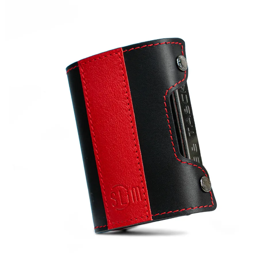 SLim Be Tasck Bicolor portafoglio compatto rossonero pelle