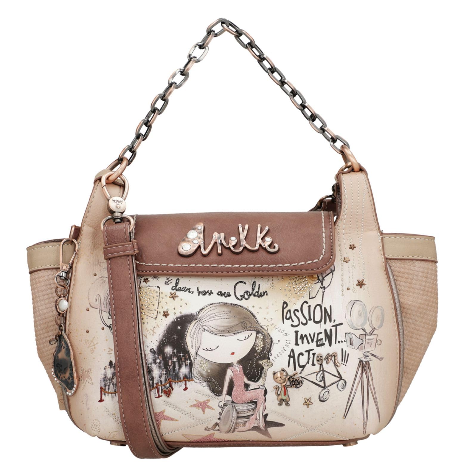 Anekke Hollywood Bandolera Borsa Catena Blu Navy