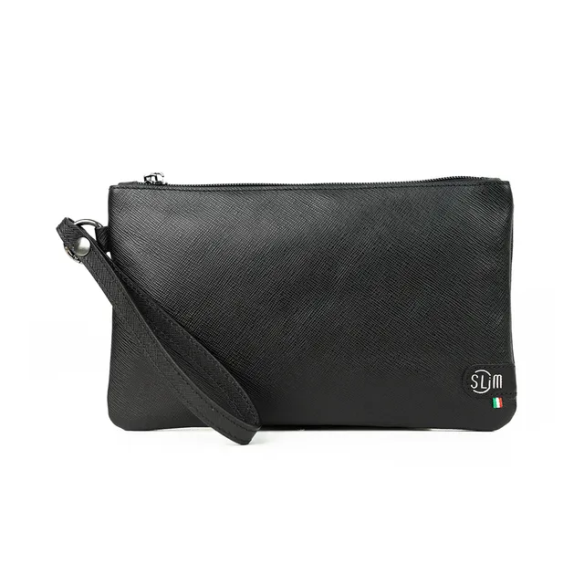 SLim Pochette Polsiera saffiano pochette nero 23x14
