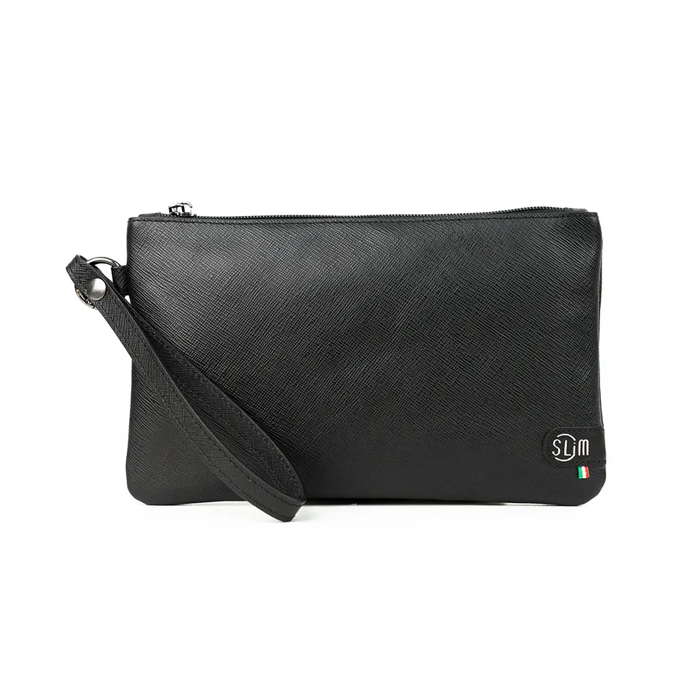SLim Pochette Polsiera saffiano pochette nero 23x14