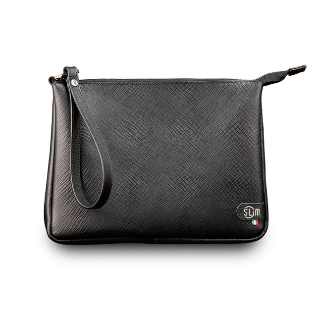 SLim Pochette Max Saffiano pochette nero 25x19 cm pelle