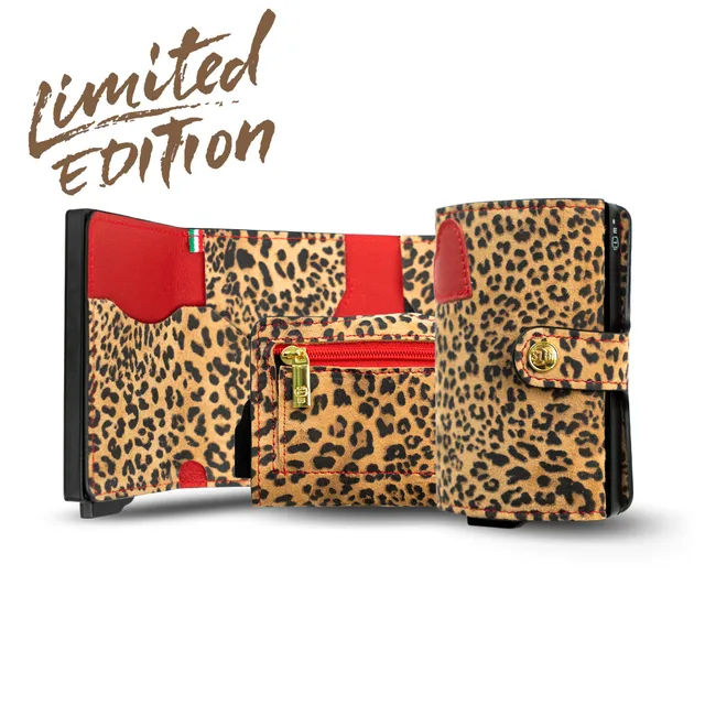 SLim Vera Pelle Portafoglio Animalier Scamosciato Classic