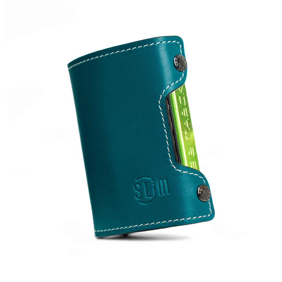 SLim Be Tasck Petrolio portafoglio pelle liscia multicolor