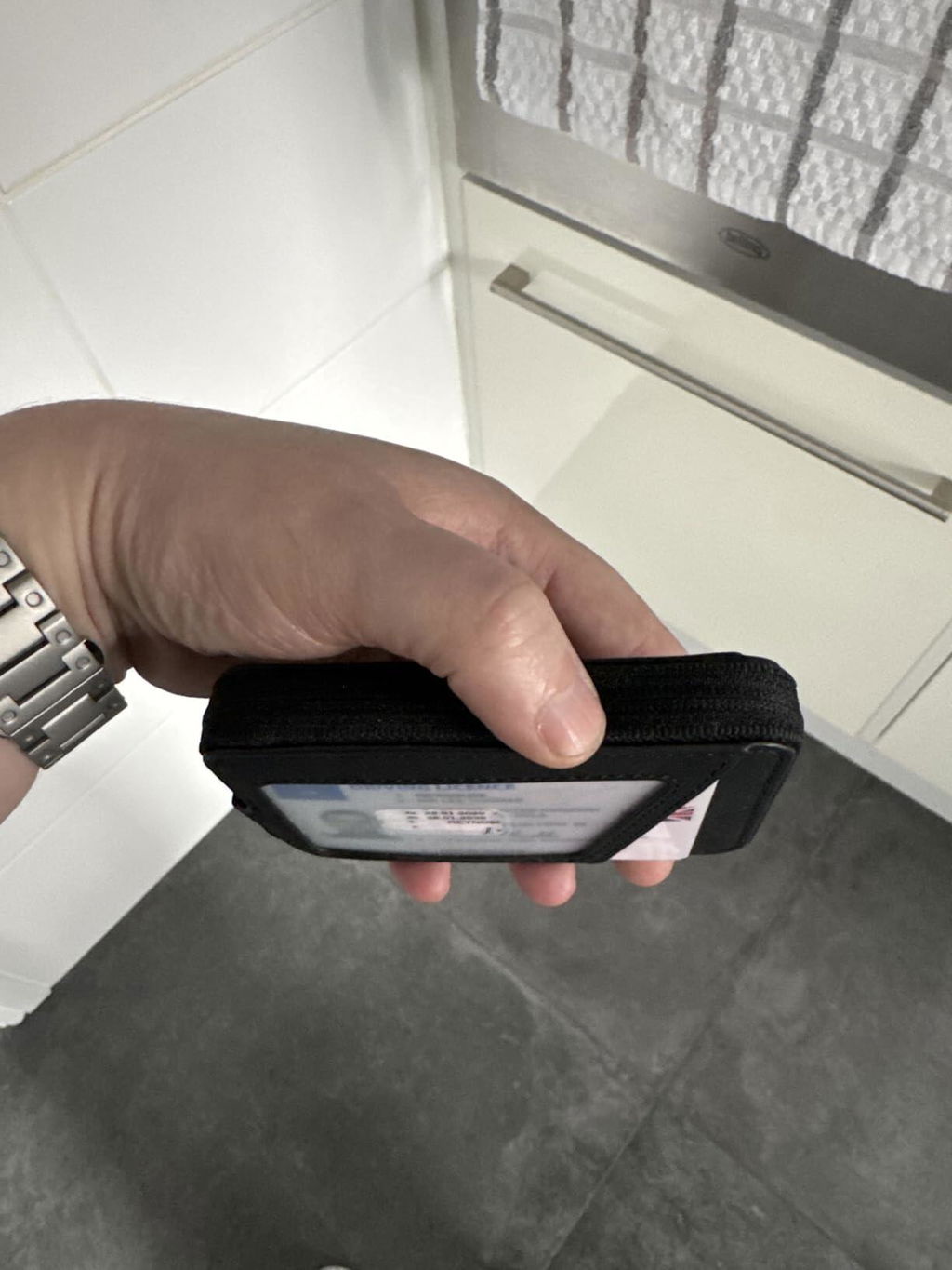 VULKIT VW113 portacarte RFID pelle nero slim