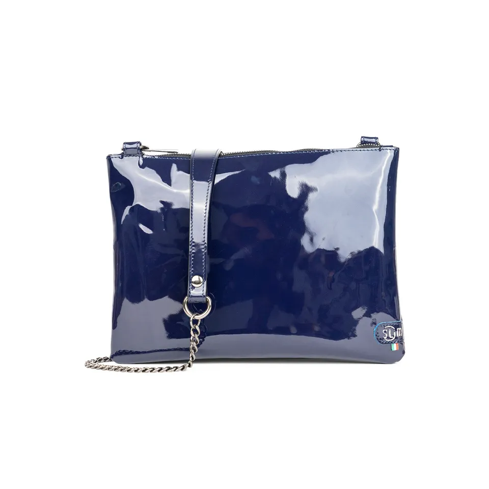 SLim Pochette Tracolla Pochette Saffiano Specchio Blu