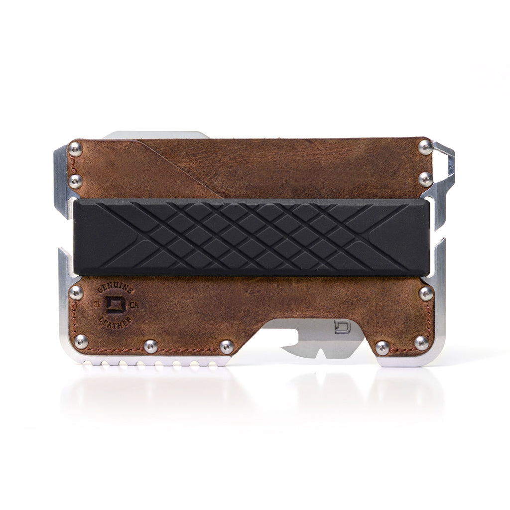 Dango T01 Tactical portafoglio alluminio pelle Jet Black