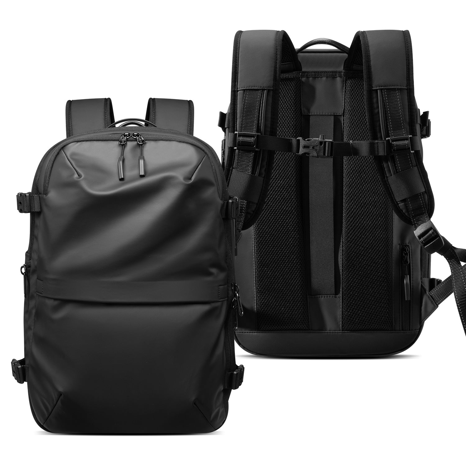 VULKIT Backpacks VBP101 zaino viaggio nero espandibile