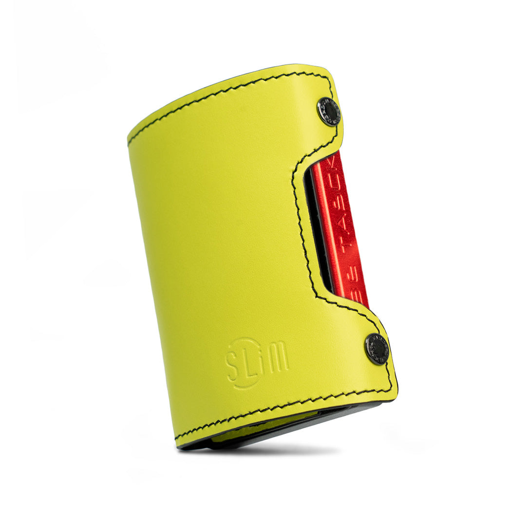 SLim Be Tasck portafoglio pelle liscia lime nero