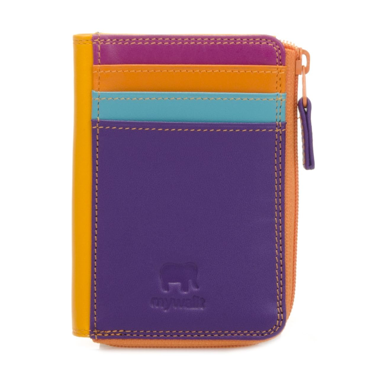 Mywalit Milano portamonete pelle sangria multi zip
