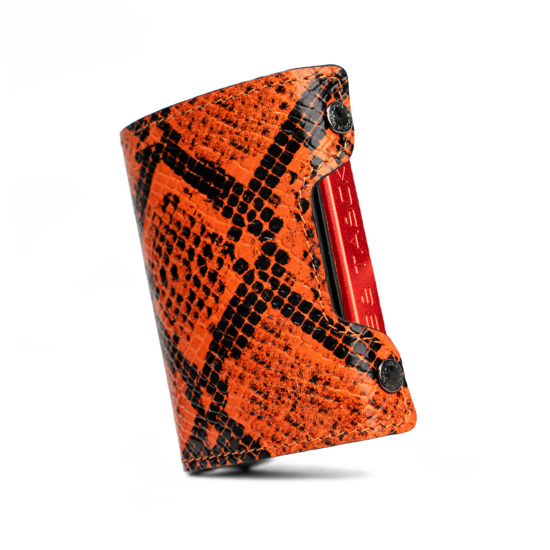 Be Tasck Rettile Portacarte Pelle Arancio RFID