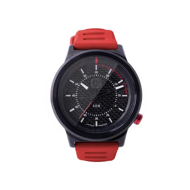 Dango R-Spec orologio carbonio 45mm cinturino rosso silicone