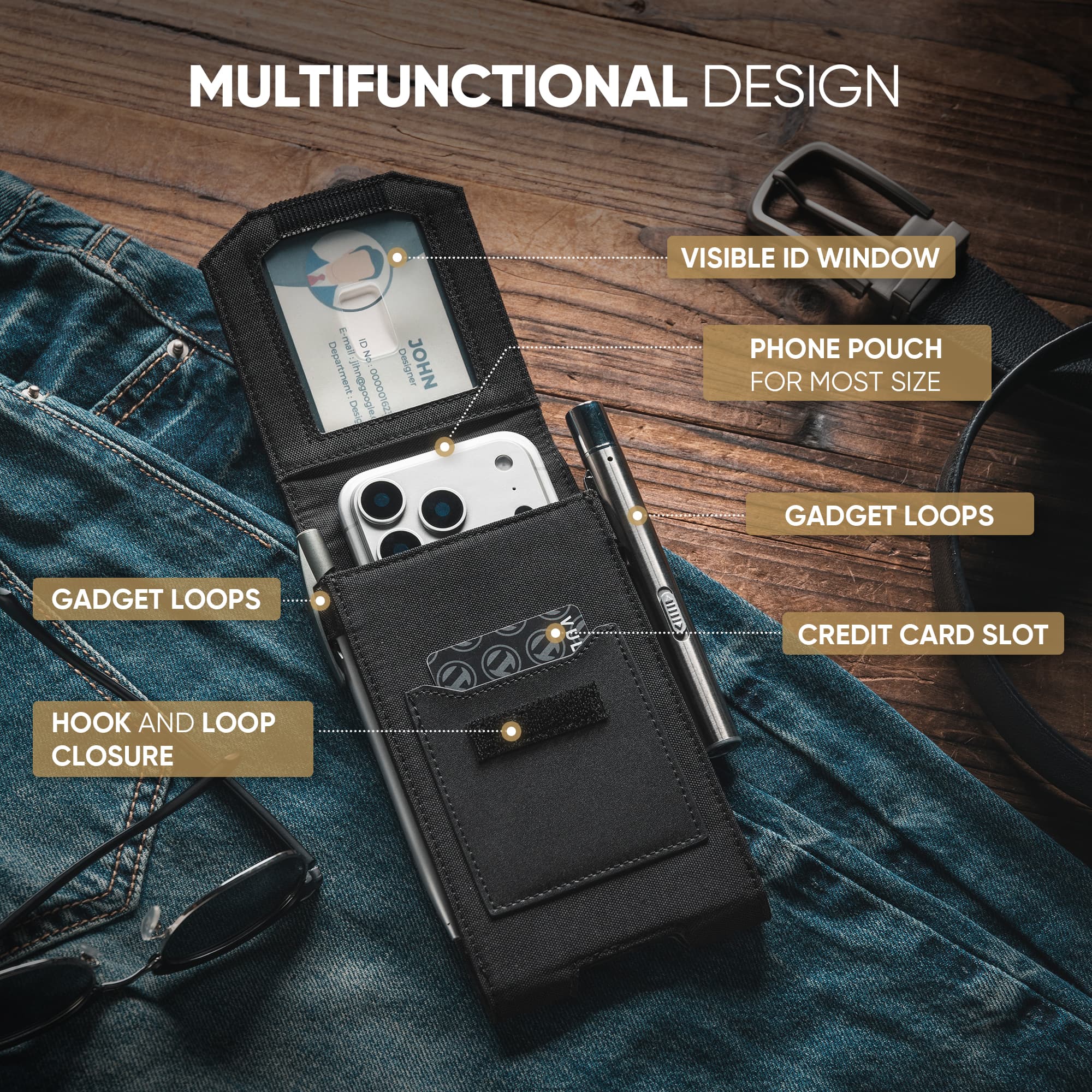 VULKIT Multifunctional VB106 Marsupio Tattico Nero da Cintura