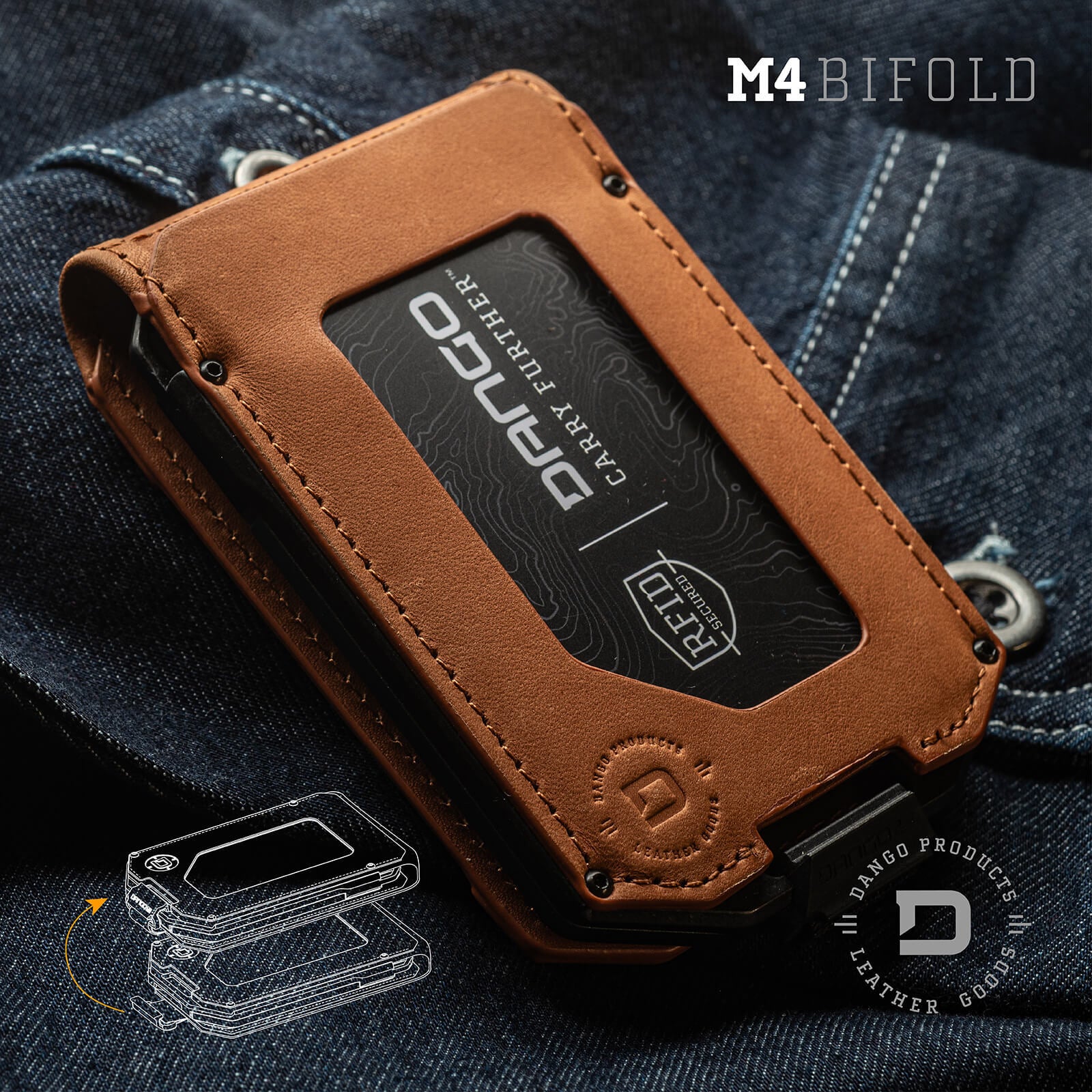 Dango M4 Maverick portafoglio bifold pelle Jet Black 13 carte