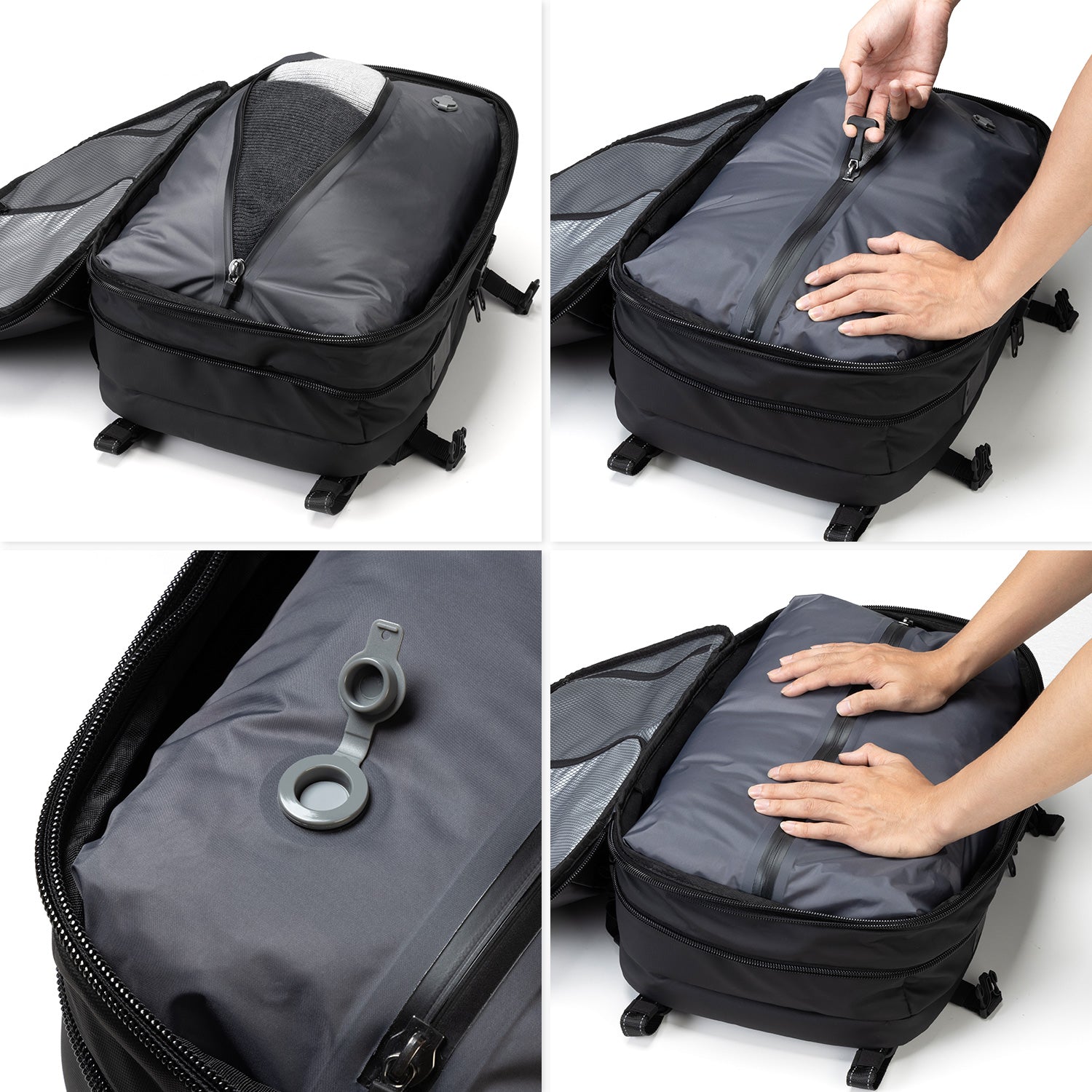 VULKIT Backpacks VBP101 zaino viaggio nero espandibile