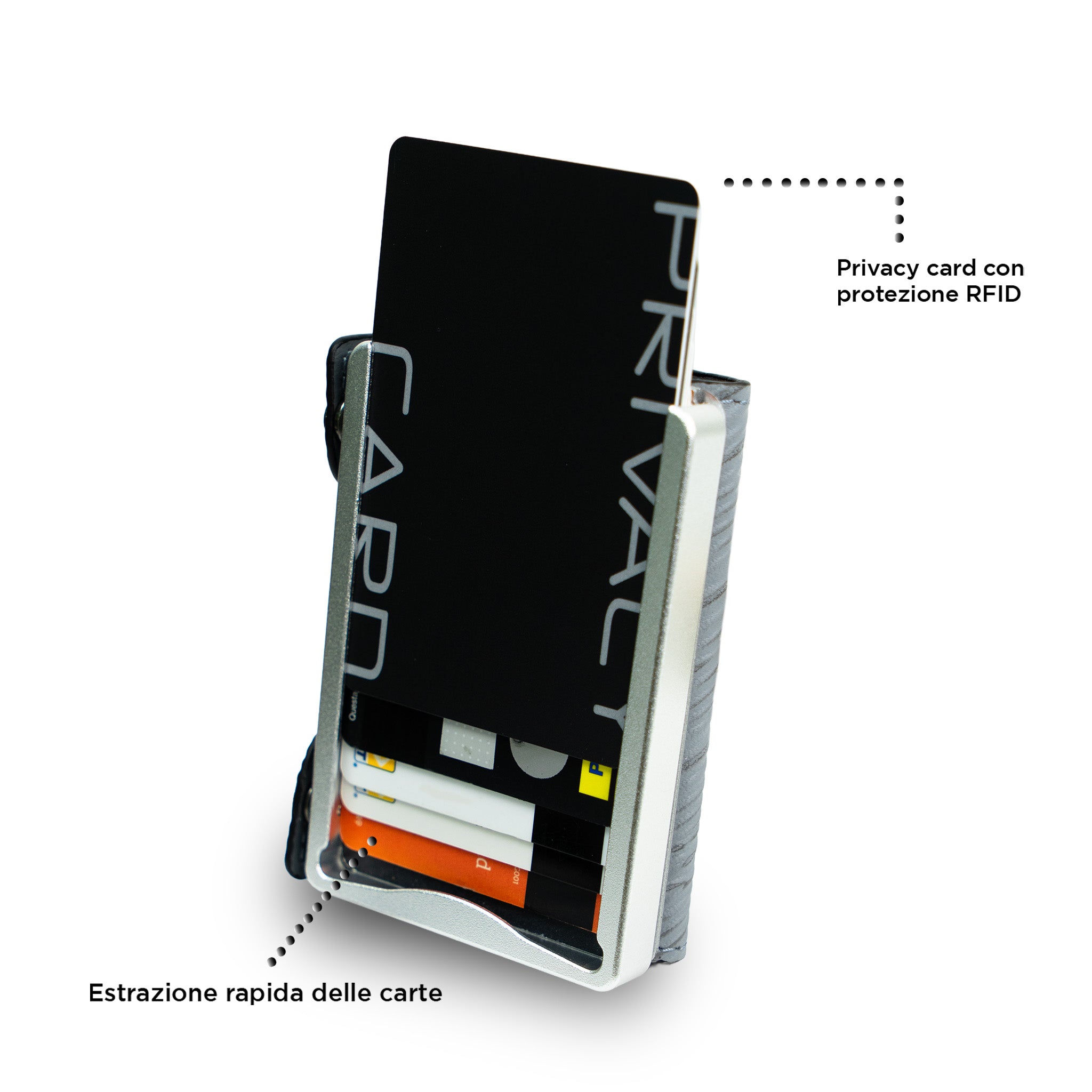 SLim Be Tasck Epi Grigio Ghiaccio portafoglio compatto RFID