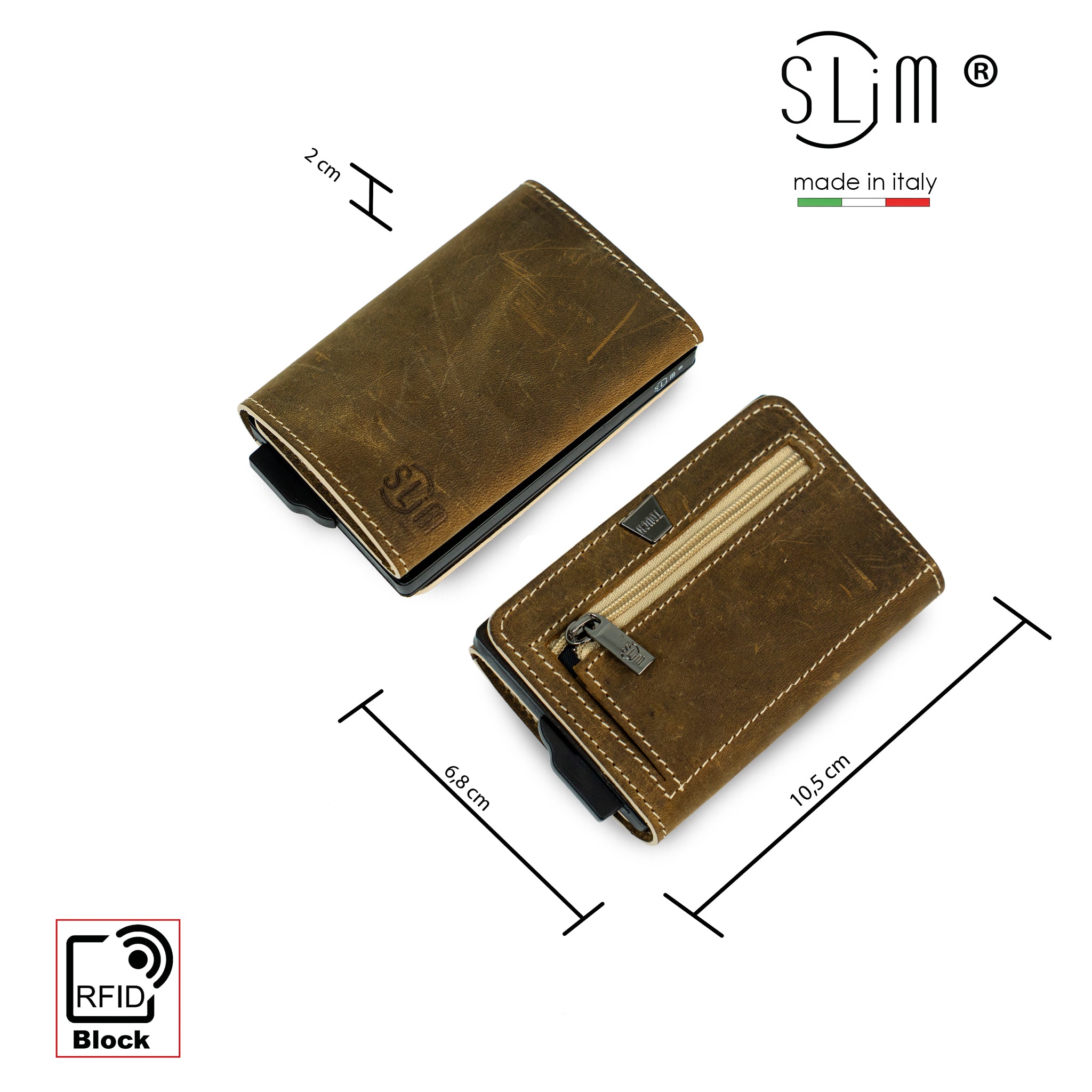 SLim Touch Portafoglio Pelle Vegetale Nero RFID 12 Carte