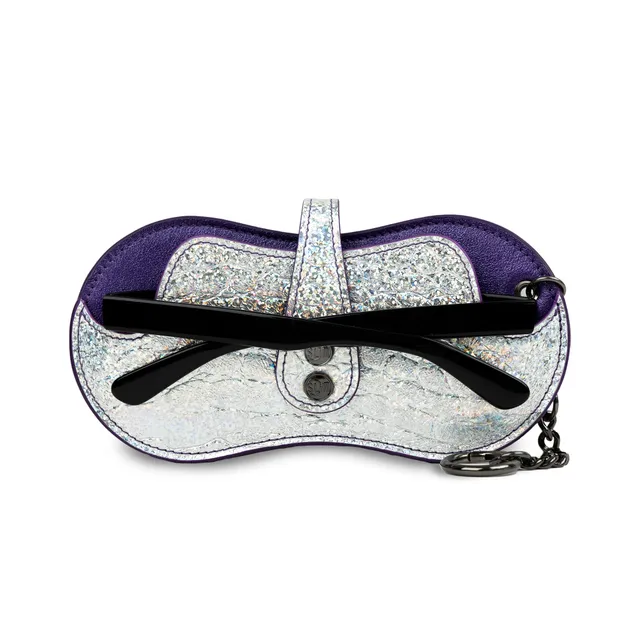 SLim Vision Disco Custodia Occhiali Pelle Viola Cocco
