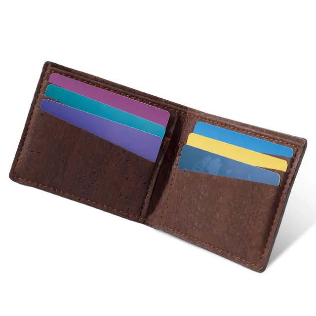 Corkor Wallets S portafoglio uomo sughero marrone 6 carte