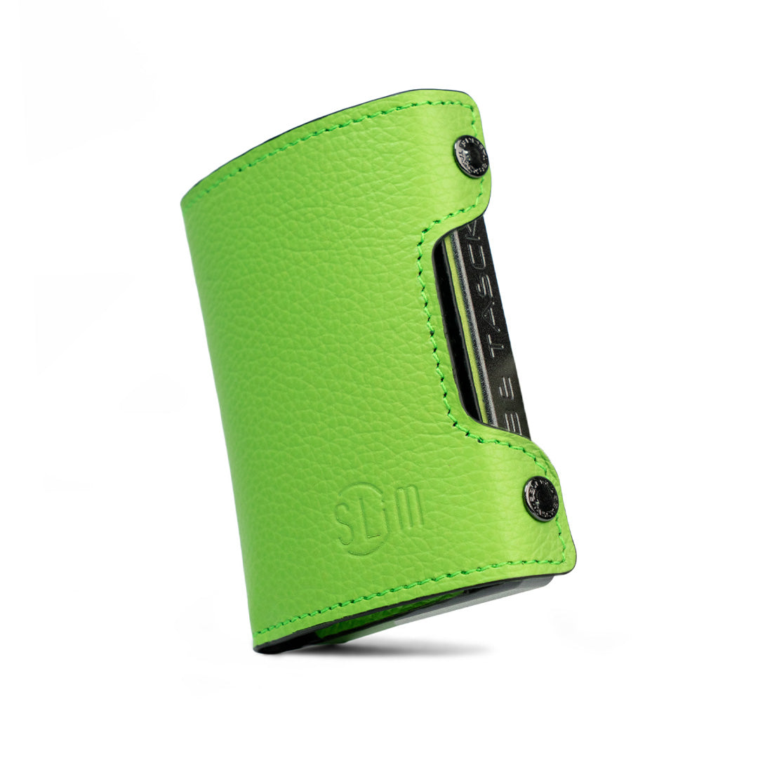 SLim Be Tasck Portacarte Pelle Bottalata Verde Frame