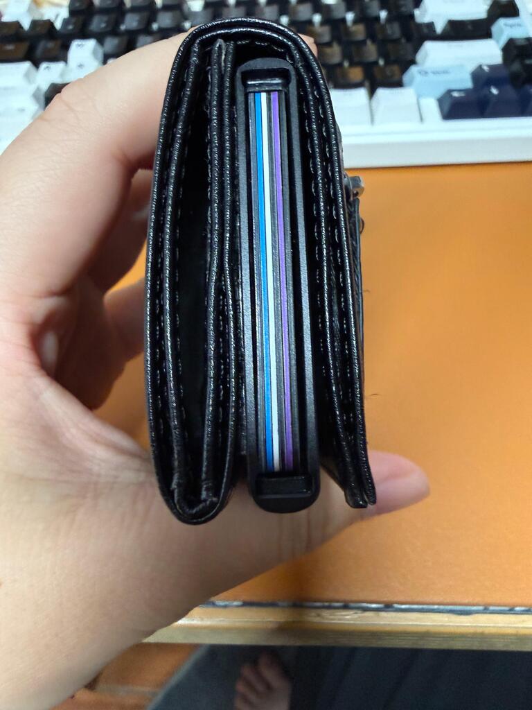 VULKIT Pop Up Wallet VC302 Portafoglio Alluminio Nero con Zip