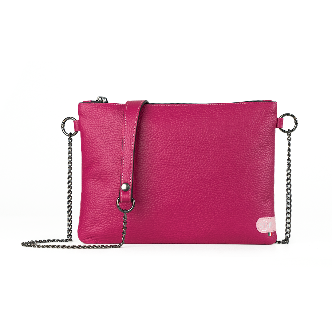 SLim Pochette Polsiera pelle crazy sabbia clutch compatta