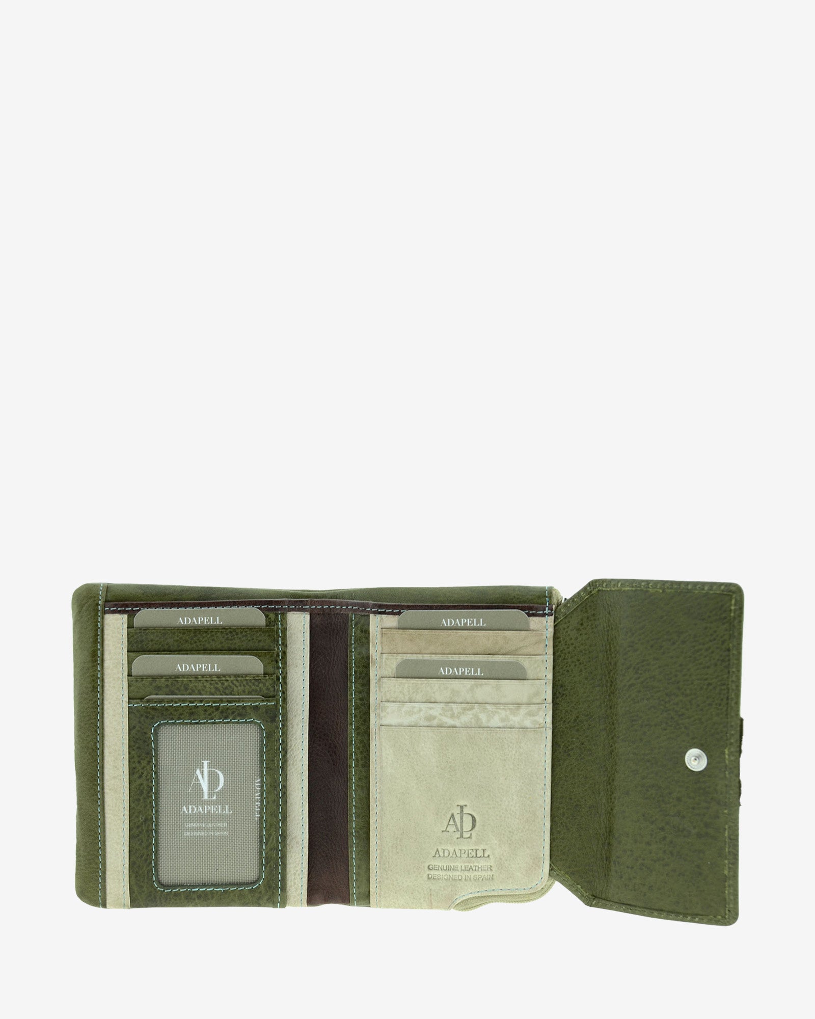 Adapell Lucia 4232 portafoglio piccolo donna Verde Pino 9 carte